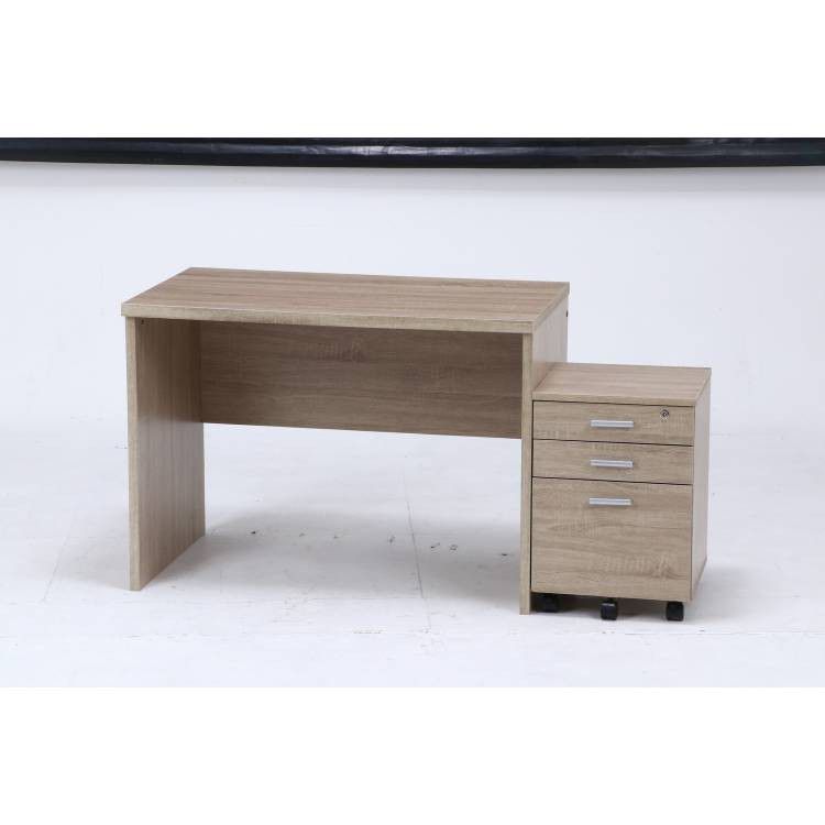 パソコンデスク スリム コンパクト 収納 リビング 北欧 100 デスク 子供 ハイタイプ PCデスク シンプル 机 つくえ 木製 2点セット チェスト [2]