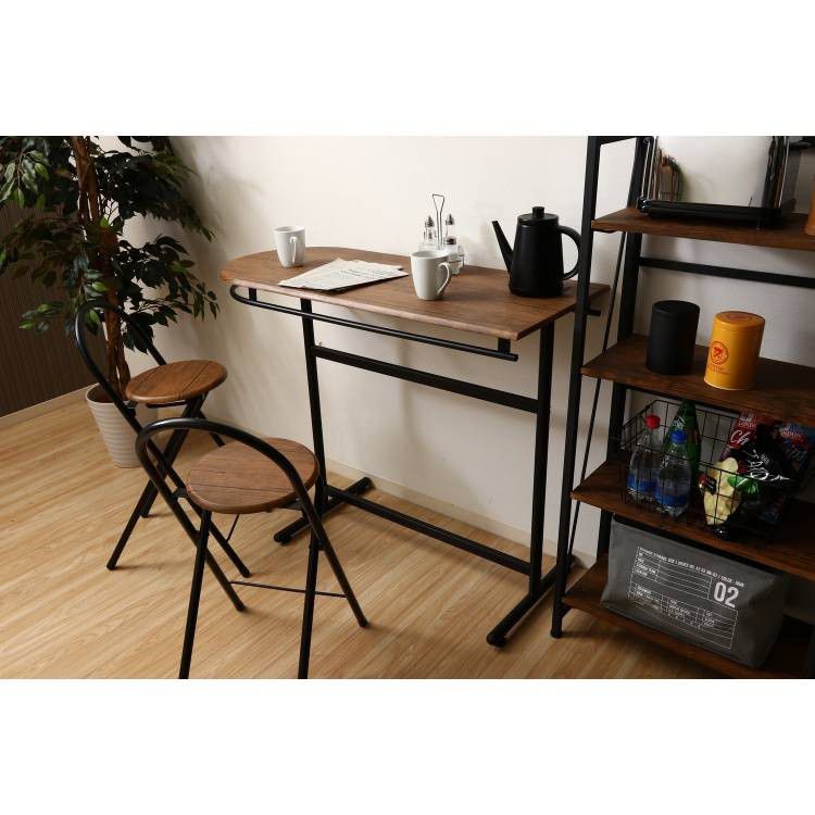 カウンターテーブル スリム おしゃれ 110 ハイテーブル 木製 安い ダイニングテーブル チェア テーブル バーテーブル カウンター ダイニング 3点セット ...