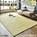 カーペット ラグ 6畳 夏用 日本製 防ダニ 長方形 無地 抗菌 防臭 ペット 畳 薄手 夏 おしゃれ 洗える 国産 絨毯 江戸間 畳の上 カバー い草 風 ビ...