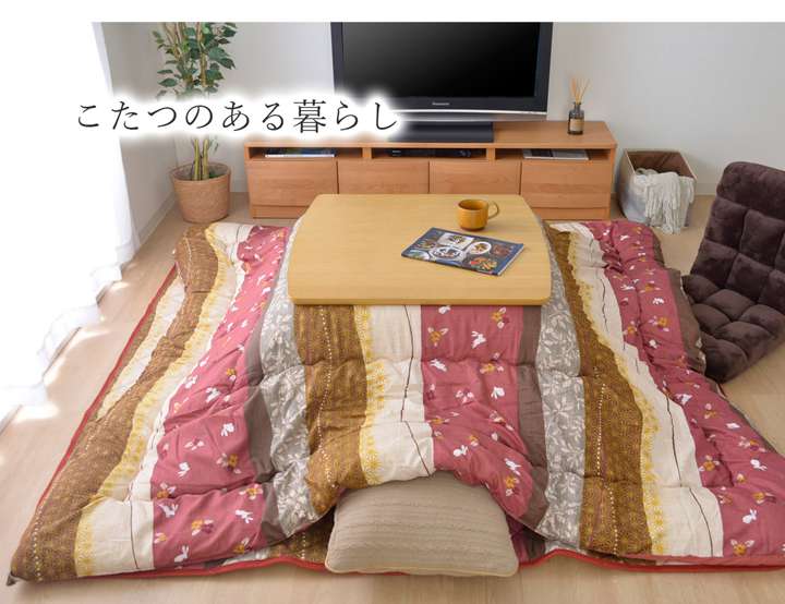 こたつ布団 正方形 セット こたつ布団セット 掛敷セット ふわふわ 80×80 90×90 こたつ掛け布団 205×205 厚手 洗える おしゃれ こたつ敷き布団 2畳 190×190 薄手 薄型 大判 こたつ 布団 掛け布団 敷き布団 こたつ掛布団 国産 日本製 綿 和柄 うさぎ かわいい [2]