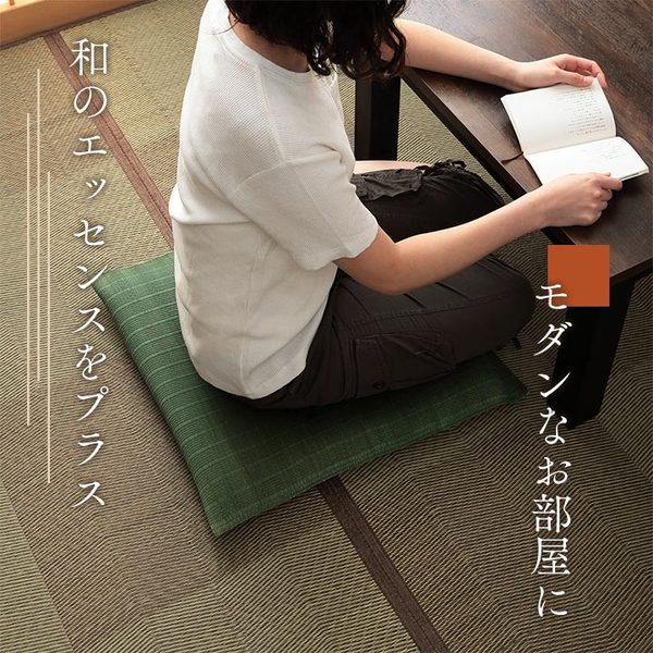 い草 座布団 クッション 約55×55cm 無地 ブラック 2枚組 日本製 抗菌 防臭 消臭 湿度調整 蒸れにくい インテリア雑貨 生活雑貨【代引不可】 [3]