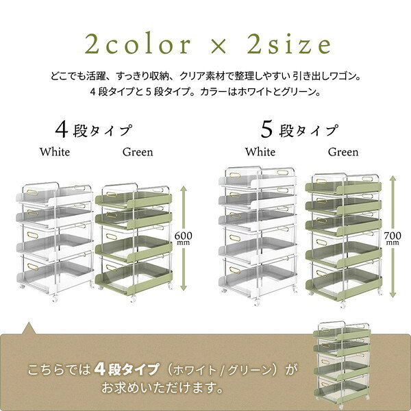収納ワゴン 4段 約幅270mm グリーン ポリプロピレン フェミニワゴン サイドワゴン 組立品 リビング ダイニング ベッドルーム【代引不可】 elmon0-10324343 ELMONO(家具 ラグ カーペット) サンプル画像2
