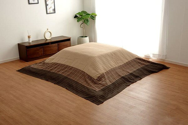 洗える こたつ上掛けカバー カバー 長方形 ベージュ 約210×250cm【代引不可】 [2]