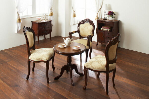 アンティーク調電話台/ファックス台 【幅60cm ブラウン】 木製/マホガニー 引き出し付き 『コモ』 猫足 【完成品】