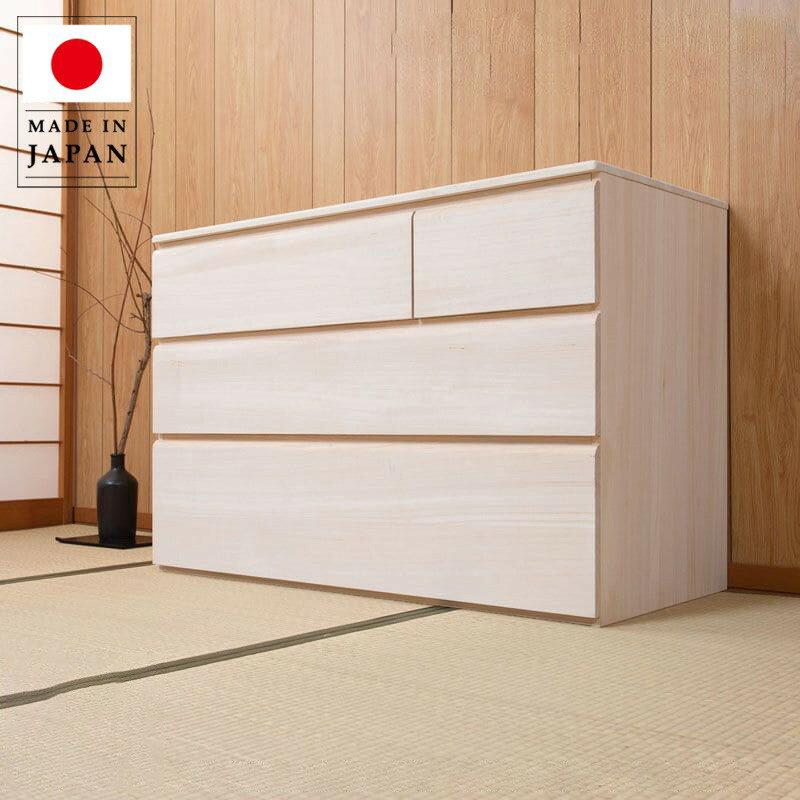 タンス チェスト 完成品 大容量 日本製 木製 3段 たんす 桐タンス 着物収納 幅100 着物 おしゃれ 押入れ スリム 引き出し 収納 押し入れ 低い 組み立て 不要 ローチェスト 服収納 クローゼット 内 クローゼット収納 洋服 国産 組み立て不要 衣類 桐 ロータイプ 洋風(3)