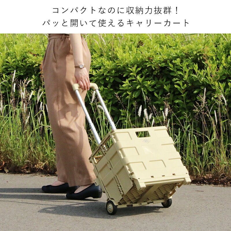 キャリーカート 軽量 折りたたみ 買い物 コンテナ キャリー アウトドア 2輪 コンパ...