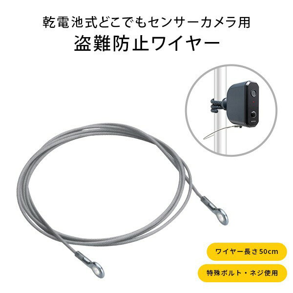 乾電池式どこでもセンサーカメラ用 盗難防止ワイヤー カメラ用ワイヤー 盗難防止ワイヤー セキュリティワイヤー ロック 防犯カメラ専用ワイヤー 盗難 防止 ワイヤー ステンレスワイヤー ガレージ 玄関 物置 コンパクト 安心