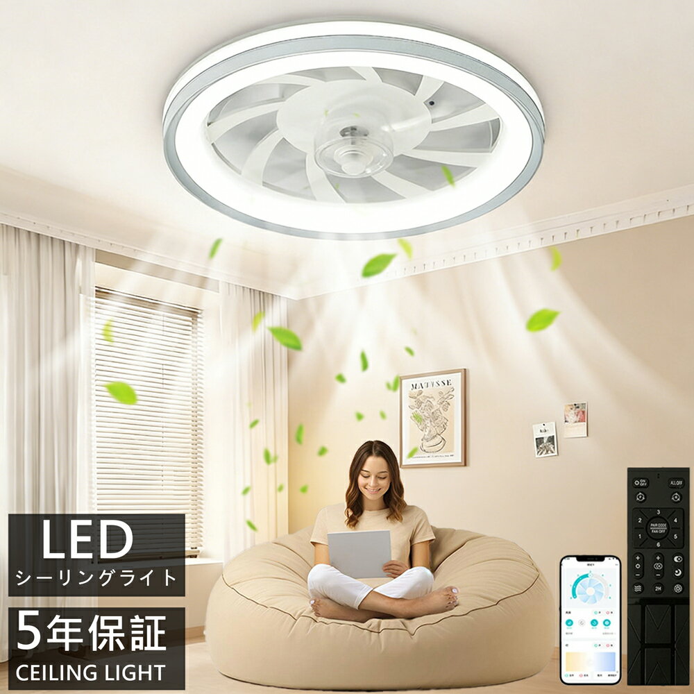 樂天商城 - シーリングファンライト LED 調光調色 静音 DC モーター 超薄型 リモコン & アプリ対応 タイマー メモリ機能 常夜灯 空気循環 おしゃれ北欧風 8畳～12畳対応 リビング 寝室 オフィス 照明器具
