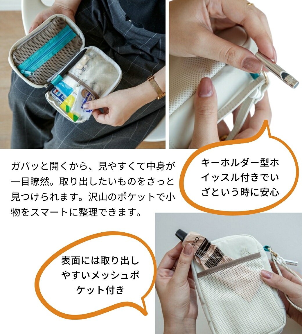 【防災×トラベル】ポーチ レディース 化粧ポーチ メイクポーチ ガジェットポーチ 小物入れ コスメポーチ A6サイズ コンパクト 軽量 軽い 大容量 旅行 トラベル 出張 整理 収納 持ち運び おしゃれ 可愛い デイリー elogit-10000238 North Style(ノーススタイル) サンプル画像2