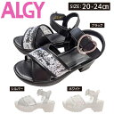 ALGY アルジー バックバンドサンダル 夏 女の子 サンダル 厚底 ボリュームソール 軽量 マジックテープ ラメ スパンコール ハート ブラック/ホワイト/シルバー 20.0cm/21.0cm/22.0cm/23.0cm/24.0cm 3939