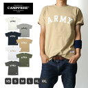 CAMPFREE キャンプフリー ARMY プリントTシャツ Tシャツ 半袖 メンズ レディース ユニセックス 綿 夏 半そで 綿100 ロゴプリントTシャツ コットンtシャツ 大きいサイズ ロゴt メンズtシャツ おしゃれ ロゴtシャツ アーミー ロゴt オシャレ メール便 送料無料