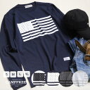 【メール便 送料無料】 CAMPFREE 星条旗 プリント ロングスリーブTシャツ メンズ ユニセックス 大人サイズ | tシャツ ロンT ロンt ロンティー メンズ 長袖tシャツ ロングtシャツ 長そでtシャツ ティーシャツ ロングティーシャツ ティシャツ 親子 お揃い おそろい コーデ