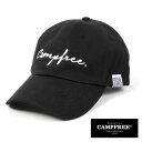 【メール便 送料無料】 CAMPFREE 刺しゅう 入り ローキャップ レディース メンズ ユニセックス | 綿 コットン 6パネル 帽子 キャップ 刺しゅう 刺繍 ロゴ 男女兼用 ロゴキャップ フェス ベースボールキャップ 野球帽 ブラック 黒 ストリート カジュアル MHA 22100