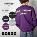 CAMPFREE キャンプフリー スウェットトレーナー メンズ レディース トレーナー 大人サイズバックプリント 背中プリント スウェット 春 秋 冬 ホワイト ブラック 白 黒 スエット 文字 シンプル アメカジ レディス クルーネック パイル地 裏毛 綿 親子お揃い 上 送料無料