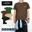 【メール便 送料無料】 CAMPFREE メンズ Tシャツ 半袖 ワンポイント 刺繍 刺しゅう アースカラー 半そで レディス レディース 胸刺繍入り コットン...