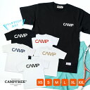 Tシャツ  メンズ 半袖 CAMPFREE ワンポイント プリント バックプリント 半そで レディス レディース コットン 綿100% カジュアル 半そで 黒Tシャツ アメカジ 大きいサイズ ティーシャツ ティシャツ 白Tシャツ グラフィックTシャツ ホワイト 10450