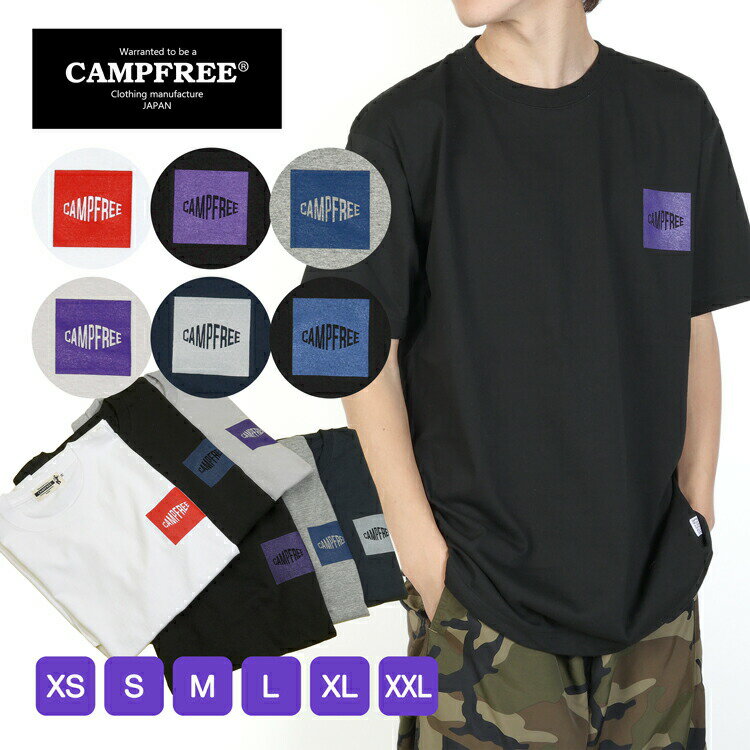 Tシャツ メンズ 半袖  CAMPFREE ワンポイント プリントTシャツ ストリート 半そで レディス レディース コットン 綿100% カジュアル 半そで アメカジ 大きいサイズ ティーシャツ ティシャツ グラフィックTシャツ 白Tシャツ 白ティシャツ シンプル 10473