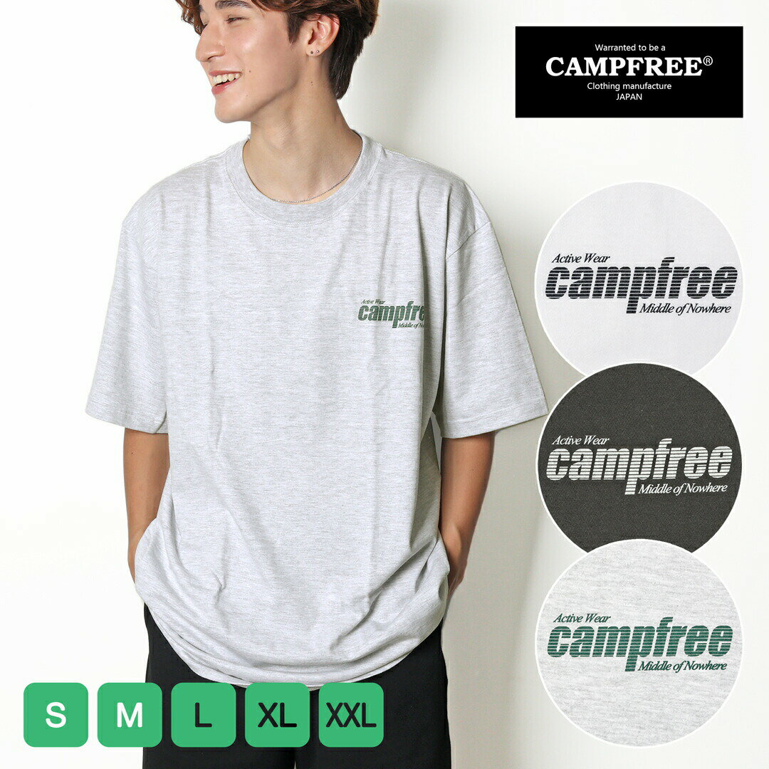 Tシャツ メンズ 半袖 CAMPFREE ワンポ