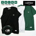 CAMPFREE ロゴTシャツ メンズ 5.6オンス バク ばく ワンポイント Tシャツ 半袖 プリント グラフィックTシャツ 半そで レディス レディース コットン100% 綿100% カジュア 大きいサイズ ティーシャツ ティシャツ 黒 おしゃれ オシャレ 綿100 メール便 送料無料