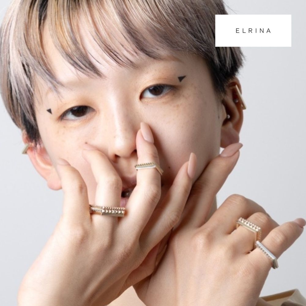 Rakuten - 【ELRINA SQUARE RING】リング SV K10YG K10WG K18 PT スクエア 指輪 レディース メンズ ユニセックス