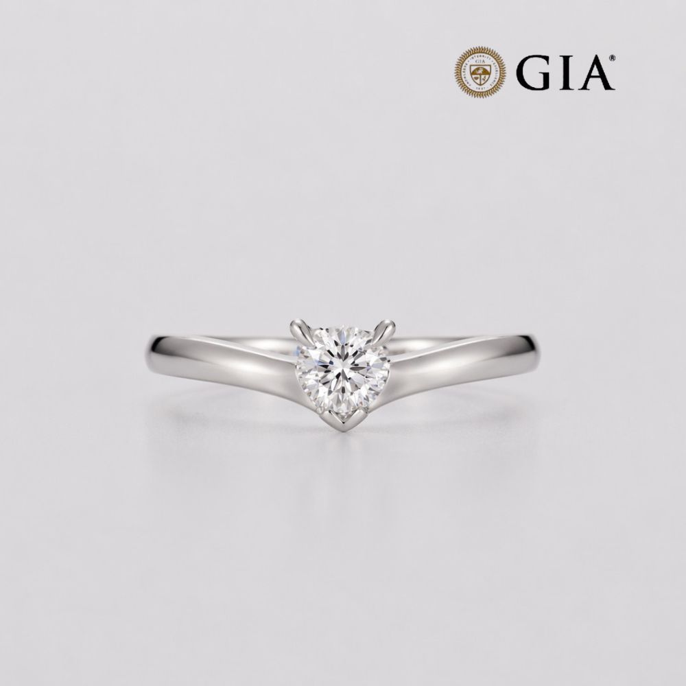 Rakuten - 【ELRINA PT DIAMOND RING】GIAレポート付 ダイヤモンド リング 0.30ct F VS2 ハートシェイプ 一粒 プラチナ レディース