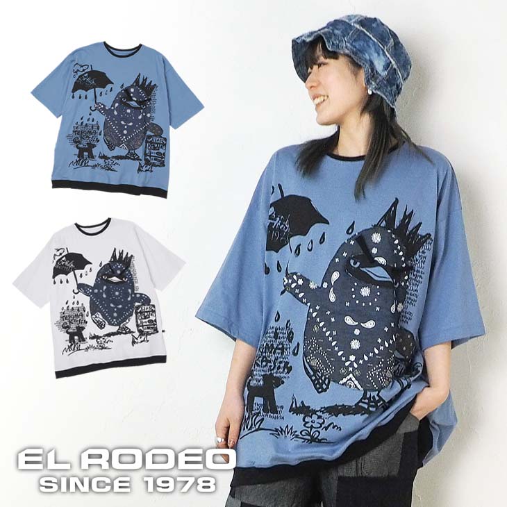 樂天商城 - 送料無料 コウテイペンギンアップリケTシャツ デニムペイズリー ゆったり 大きい レディース 半袖 トップス ユニセックス メンズ オーバーサイズ 可愛い アニマル