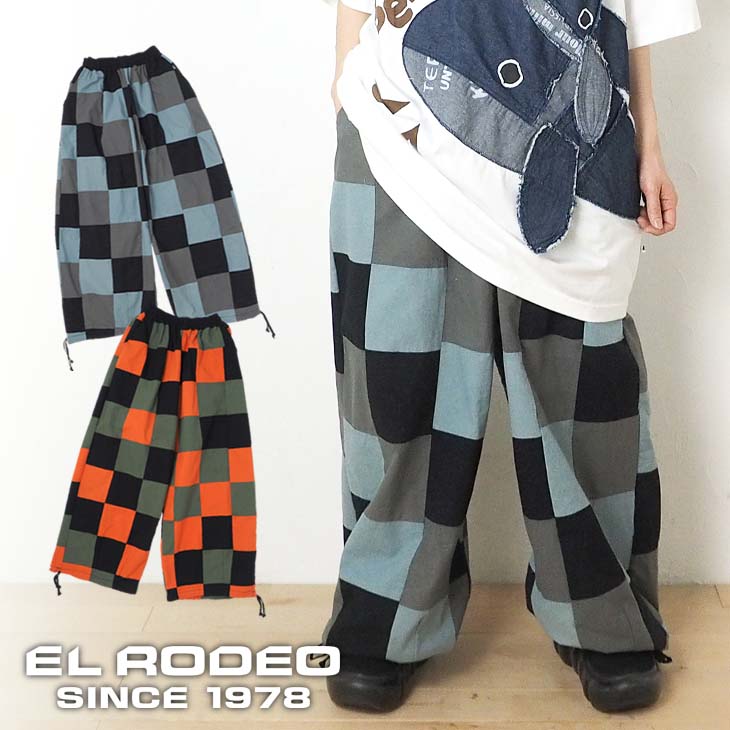 樂天商城 - 送料無料 総パッチワーク 配色 ラフパンツ レトロポップ カジュアル 古着系 個性的 エスニック 2way バルーン ワイド