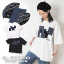 送料無料 EL BAGUS(エルバグース)デニム×バンダナ柄 アップリケTシャツ エルロデオ EL RODEO レディース ゆったり エスニック 古着系 染め アジアン 半袖 綿 コットン 大きい 大きめ メンズ ユニセックス フリーサイズ トップス