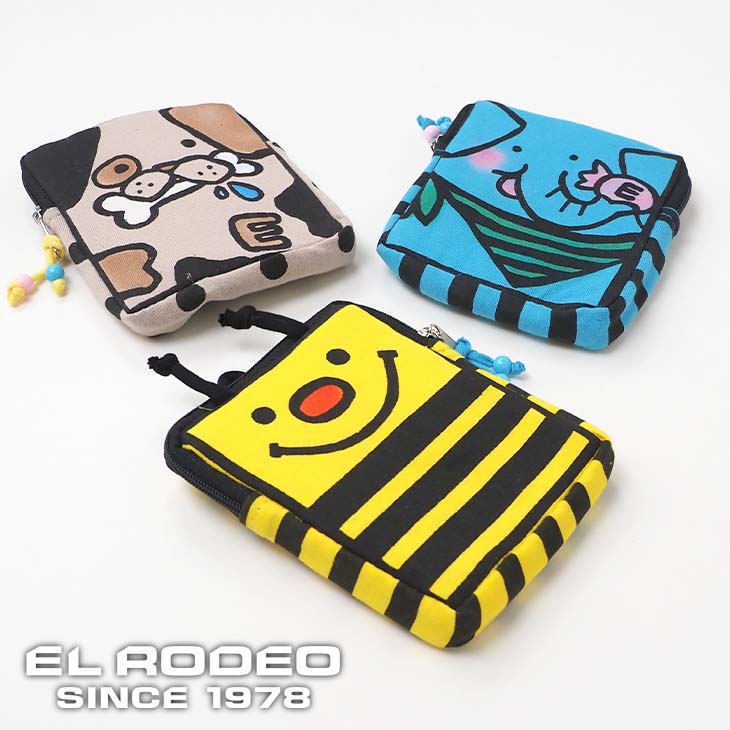 樂天商城 - 送料無料 長方形 ミニポーチ(ハチ/ゾウ/イヌ) アニマル 可愛い カラフル ポップ シュール オリジナル 個性的 小物入れ マルチポーチ