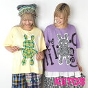 送料無料 KiiTOS(キートス) 立体ウサギさんTシャツ レディース トップス 半袖 可愛い ガーリー カジュアル ギンガムチェック ゆったり 大きめ 楽チン パステル