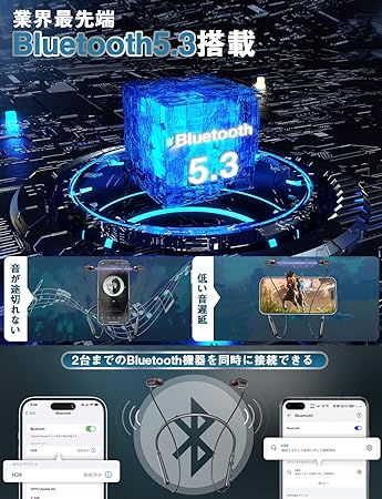 【Bluetooth イヤホン イヤフォン IPX7防水 ワイヤレス マイク 有線 大容量 長持ち 最小 最軽量 マグネット搭載 Hi-Fi高音質 AAC対応 CVC8.0ノイズキャンセリング ハンズフリー通話 マイク付き 自動ペアリング 二台接続可能 PSE＆技適認証済 ブルートゥース】 elsachi-10000092 エルサチ サンプル画像3