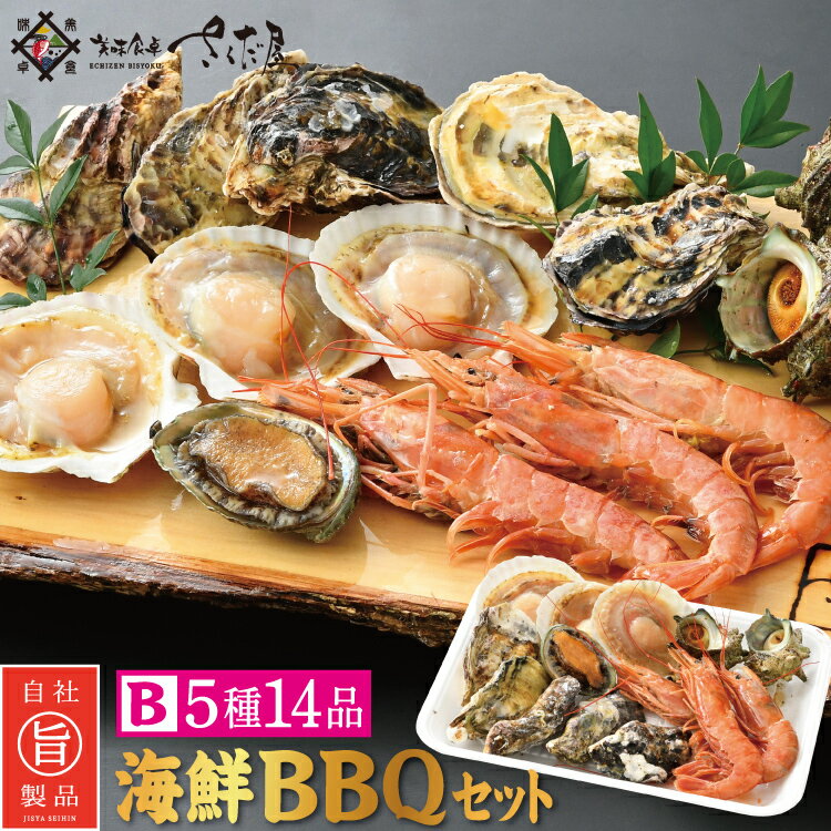 海鮮バーベキューセット BBQ B 5種14品 3～4人前【