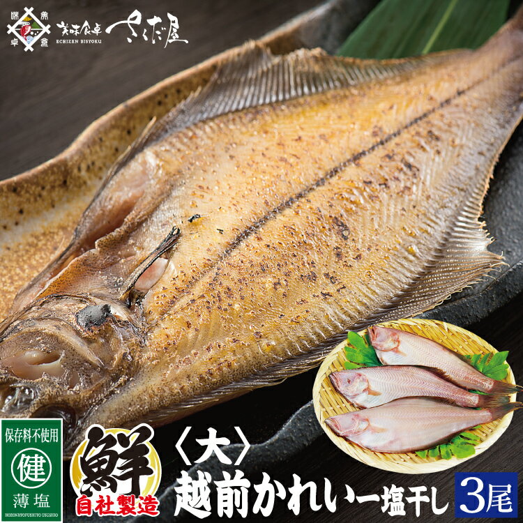 越前産 カレイ干物 3尾セット【冷凍便】 美味しい贈物 お歳暮