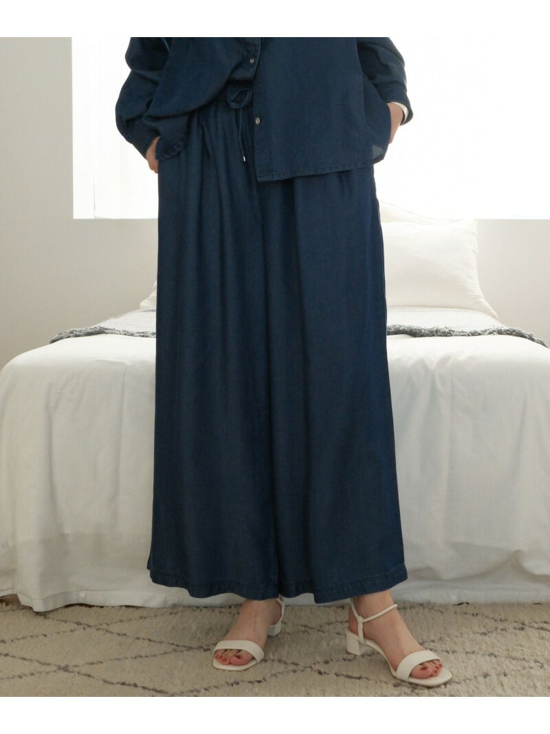 【SALE／40%OFF】ライトギャザーデニム/580448 Elura エルーラ パンツ ジーンズ・デニムパンツ ネイビー ブルー【RBA_E】【送料無料】[Rakuten Fashion]