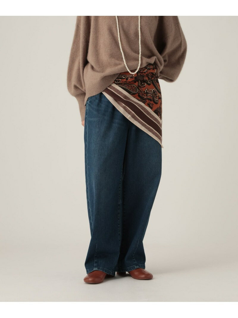 大人カーブデニム/596035 Elura エルーラ パンツ ジーンズ・デニムパンツ ネイビー【送料無料】[Rakuten Fashion]