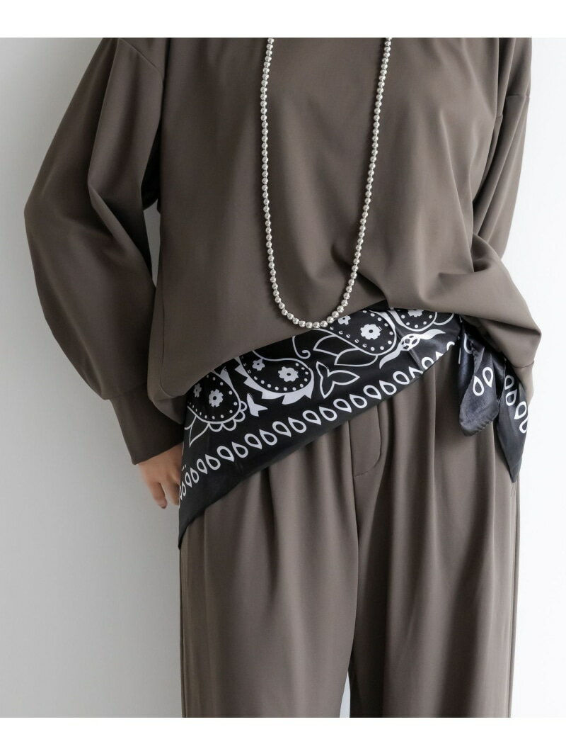 バンダナ大判スカーフ/610587 Elura エルーラ ファッション雑貨 スカーフ・バンダナ ブラウン ブラック【送料無料】[Rakuten Fashion]