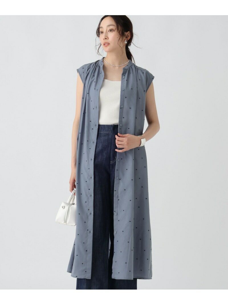 【SALE／50%OFF】刺繍ドットシャツワンピース＜低身長サイズあり＞/491493 Elura エルーラ ワンピース..