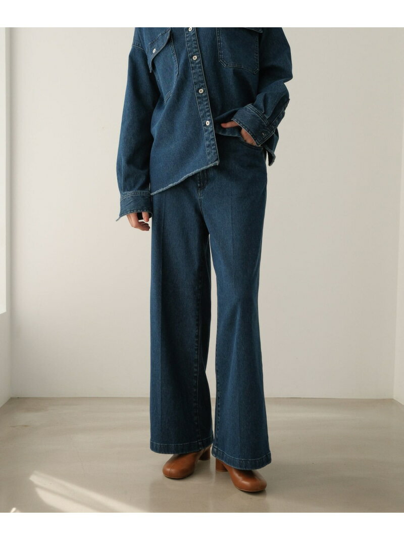 大人ワイドデニム＜低身長サイズあり＞/579971 Elura エルーラ パンツ ジーンズ・デニムパンツ ブラック ブルー【送料無料】[Rakuten Fashion]