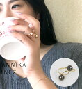 バイボー 【ファイナルSALE】[BY BOE:ANNIKA INEZ/バイボー]CIRCULAR PEARL DOUBLE RING / 指輪 リング 重ね付け 変形 ワイヤー パール ブラック ピンク ゴールド