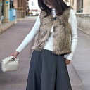 Fake leather lining ファーベスト(4)