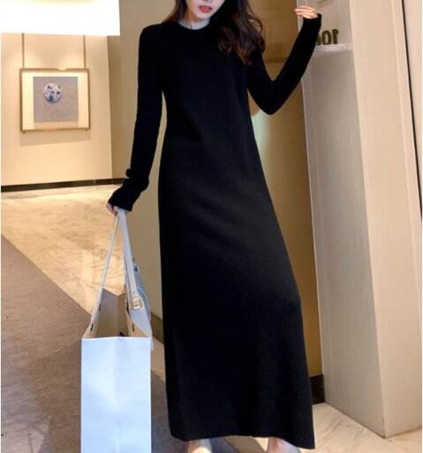 【「0のつく日」6月20日限定 20%OFFクーポン配布中】ワンピース ミモレ丈 長袖 エクストラロングスリーブ ラウンドネック Iライン スリム スレンダー レギュラー ゆったりウエスト 上品 おしゃれ お洒落 かっこいい 大人女子 こなれ感 主役 【「0のつく日」6月20日限定 20%OFFクーポン配布中】ワンピース ミモレ丈 長袖 エクストラロングスリーブ ラウンドネック Iライン スリム スレンダー レギュラー ゆったりウエスト 上品 おしゃれ お洒落 かっこいい 大人女子 こなれ感 主役