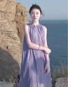 ワンピース プルオーバー ロングスカート ロング ロング丈 袖なし ノースリーブ ラウンドネック 襟なし ワイド Aライン 綿 リネン かわいい 大人可愛い きれいめ シンプル カジュアル 大人 上品 おしゃれ お洒落 大人可愛い 大人女子 こなれ感 ラブリー キュート ガーリー(4)