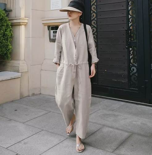 【お買物マラソン期間中限定 店内ポイント5倍】オールインワン サロペット ロング ロング丈 袖あり Vネック 大人可愛い カジュアル 大人 おしゃれ 大人女子 ラフ 存在感 抜け感 ベーシック 無地 春 夏 秋 10代 20代 30代 レディース 女性