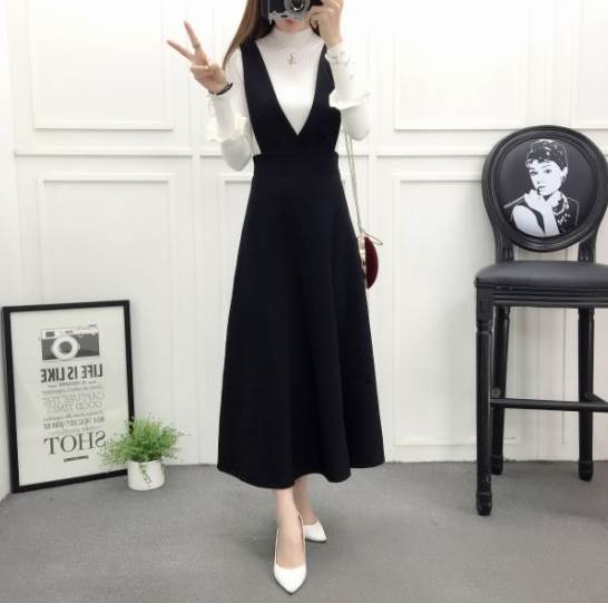 Rakuten - 清潔感 ジャンパースカート ワンピース ロング ロング丈 Aライン きれいめ シンプル カジュアル おしゃれ お洒落 レトロ こなれ感 ラフ クール シック ラグジュアリー 抜け感 ベーシック 無地 春 秋 女子会 二次会 レディース ビジネス デート お出かけ 休日