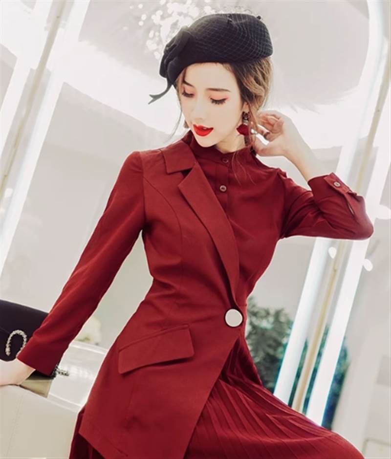 ワンピース タイト プリーツ 透け感 ロング丈 長袖 ラウンドネック スタンドカラー タイト クール 大人可愛い きれいめ 上品 お洒落 大人女子 エレガント 主役級 存在感 春 秋 冬 レディース 学生 デート 女子会 レストラン モテ インスタ映え 結婚式 披露宴 二次会