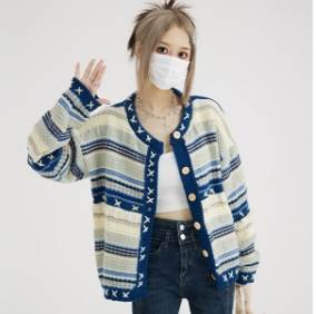 Rakuten - トップス アウター カーディガン 長袖 襟なし ストレート モコモコ 前開き 大人可愛い きれいめ 上品 おしゃれ かっこいい ラブリー キュート ガーリー ルーズ 主役級 存在感 柄 春 秋 冬 10代 20代 30代 40代 レディース 学生 デート お出かけ 公園デビュー 女子会 お泊まり