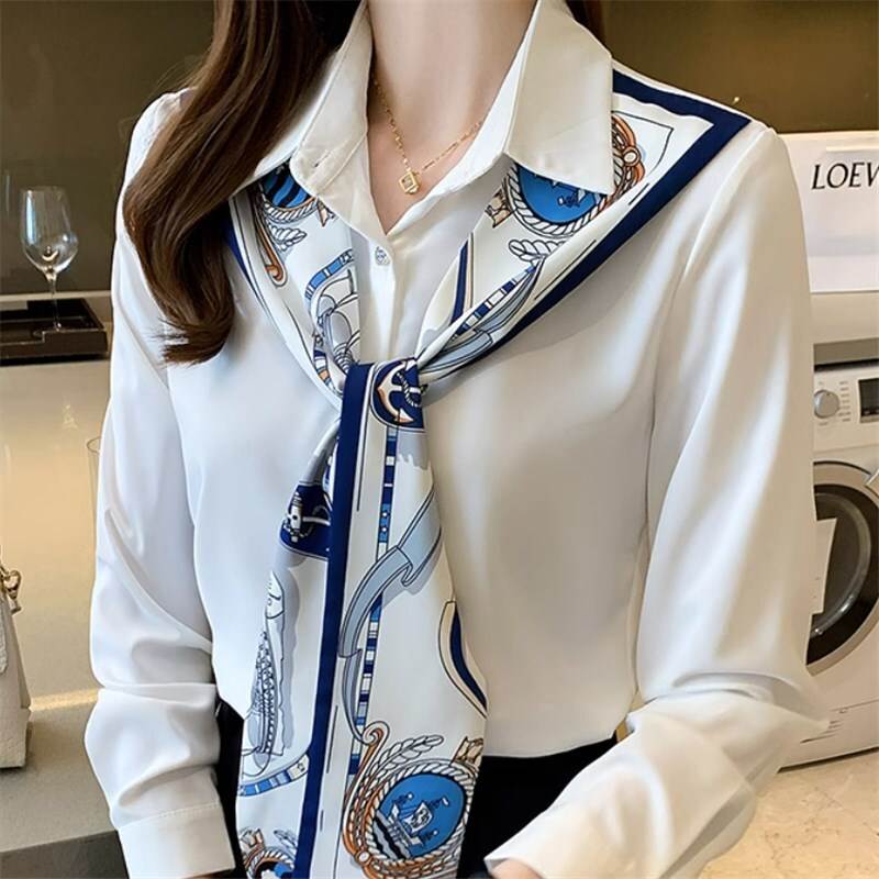 乐天商城 - トップス シャツ ブラウス 白シャツ 袖あり 長袖 シフォン デザイン シャツ袖 ポロ襟 1列マルチボタン ストレート ボタン かわいい 大人可愛い きれいめ シンプル カジュアル 大人 上品 おしゃれ お洒落 かっこいい 大人女子 こなれ感 キュート ガーリー ルーズ 個性的