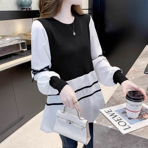 トップスデートブラウスカットソー袖...