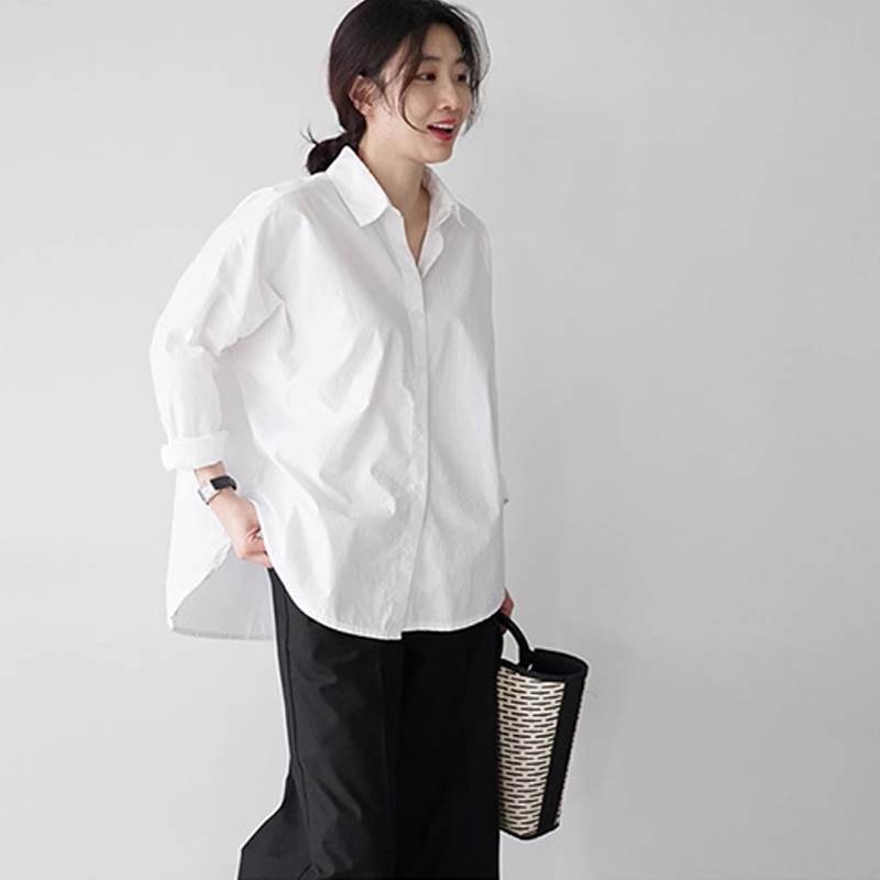 Rakuten - トップス シャツ 白シャツ 白トップス 清潔感 袖あり 長袖 襟付き 前開き 大人可愛い きれいめ シンプル 大人 上品 おしゃれ お洒落 かっこいい 大人女子 こなれ感 メンズライク マニッシュ ボーイッシュ クール モード系 フォーマル