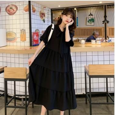 Rakuten - ワンピース ミモレ丈 袖あり 五分袖 フレア リボン ゆったり 大人可愛い きれいめ シンプル 上品 おしゃれ ラブリー キュート ガーリー 主役級 夏 10代 20代 30代 レディース ママ 学生 デート お出かけ 公園デビュー 女子会 お泊まり 休日 イベント リゾート 旅行 着回し